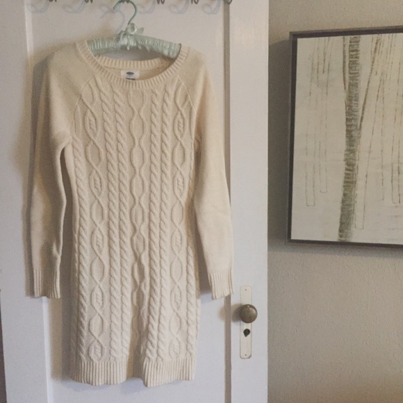 cream cable knit dress